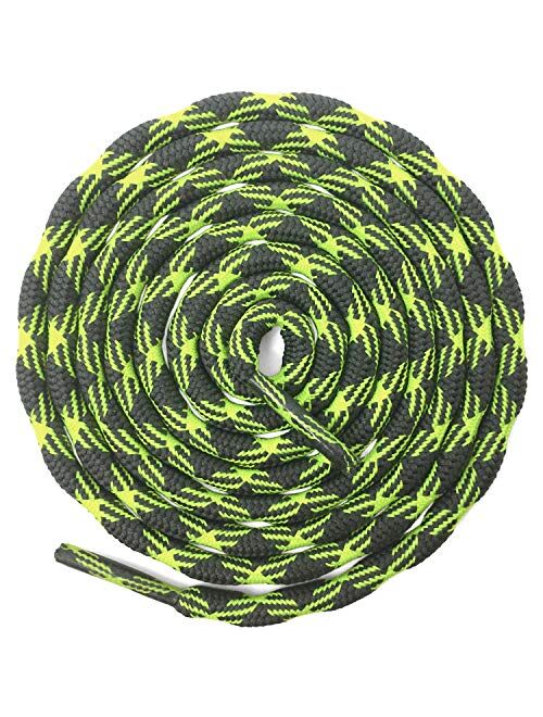 DELELE 2 Pair Round Wave Shape Non Slip Heavy Duty and Durable Outdoor Climbing Shoelaces Hiking Shoe Laces Shoestrings