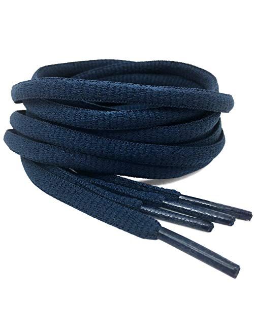 DELELE 2Pair Oval Shoes laces 42 Colors Half Round 1/4