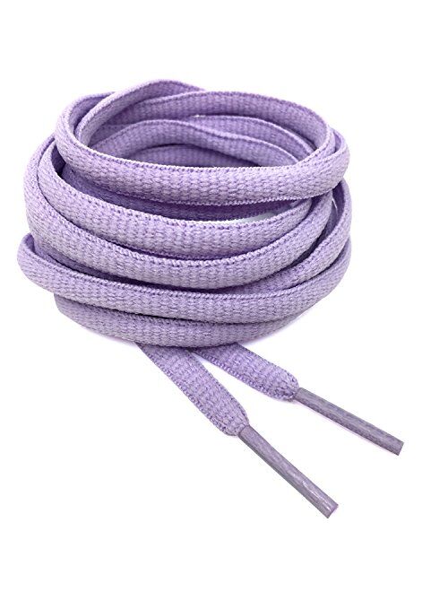 DELELE 2Pair Oval Shoes laces 42 Colors Half Round 1/4