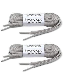 [2 Pair] Pangaea Oval Shoelaces Half Round Semi-Round 1/4INCH Shoe Laces More Colors and Lengths