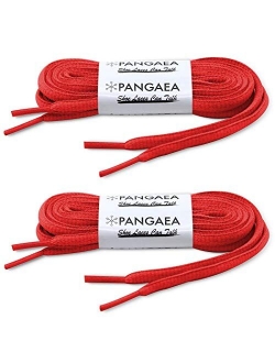 [2 Pair] Pangaea Oval Shoelaces Half Round Semi-Round 1/4INCH Shoe Laces More Colors and Lengths