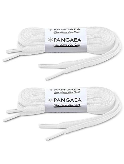 [2 Pair] Pangaea Oval Shoelaces Half Round Semi-Round 1/4INCH Shoe Laces More Colors and Lengths