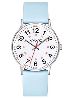 VAVC JE8272 Nurse Watch for Medical Students,Doctors,Women with Second Hand and 24 Hour. Easy to Read Watch