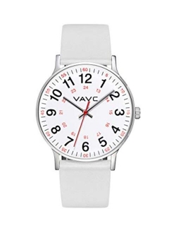 VAVC JE8272 Nurse Watch for Medical Students,Doctors,Women with Second Hand and 24 Hour. Easy to Read Watch