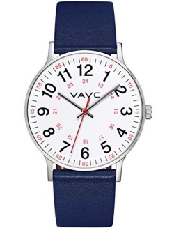 VAVC JE8272 Nurse Watch for Medical Students,Doctors,Women with Second Hand and 24 Hour. Easy to Read Watch