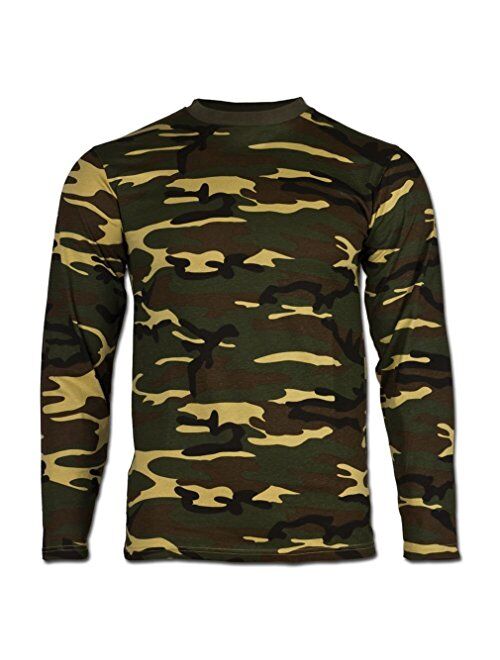 Miltec Woodland Camo Long Sleeved T-Shirt