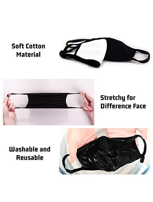 5PCS Fashion Face Protection, Adults Reusable Cotton Facial Protection with Skull Printed, Men Women Washable Face Protection Breathable Adjustable Face Bandanas