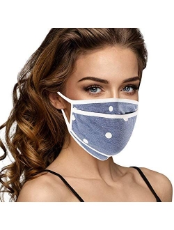 Cloth Face Mask Washable with Filter Pocket - Cute Designs for Women - Made in the USA