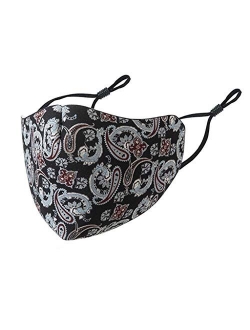 Women Men Face Bandanas With Floral Exotic Printed with Adjustable Earloop Face-Macks