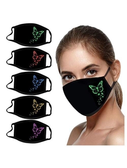 Women Men Face Bandanas With Floral Exotic Printed with Adjustable Earloop Face-Macks