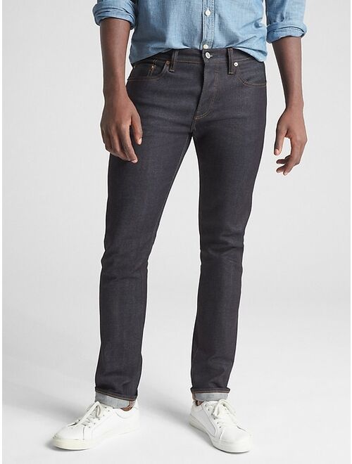 selvedge skinny jeans with gapflex