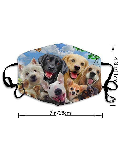 Animal Dog Set Pug Chihuahua Dachshund Golden Retriever Face Printed Facial Decorations for Women and Men (S1)