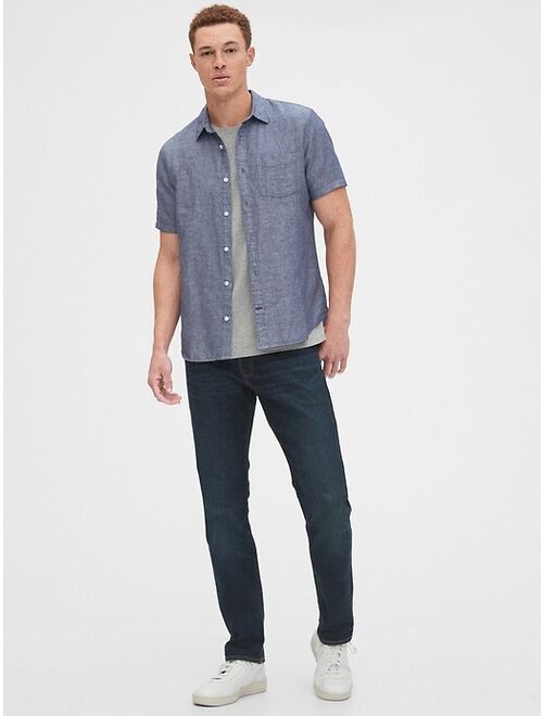 GAP Short Sleeve Shirt in Linen-Cotton