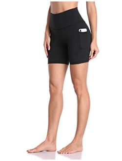 Women's High Waisted Yoga Shorts with Pockets 6" Inseam Workout Biker Shorts
