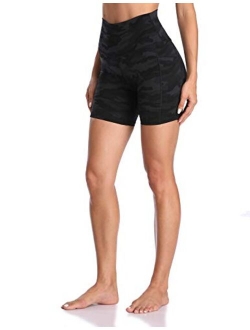 Women's High Waisted Yoga Shorts with Pockets 6" Inseam Workout Biker Shorts