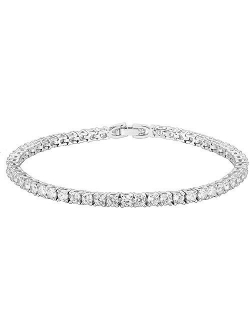 14K Gold Plated Cubic Zirconia Classic Tennis Bracelet | Gold Bracelets for Women | Size 6.5-7.5 Inch