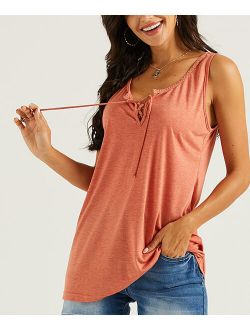 Suzanne Betro Weekend | Rust Lace-Up Swing Tank - Women & Plus