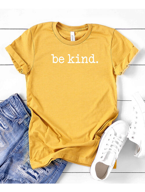 Simply Sage Market | Mustard & White 'Be Kind' Crewneck Tee - Women