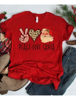 Party On! | Red 'Peace Love Santa' Vintage Boyfriend Tee - Women