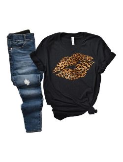 Party On! | Black & Beige Leopard Kiss Boyfriend Tee - Women