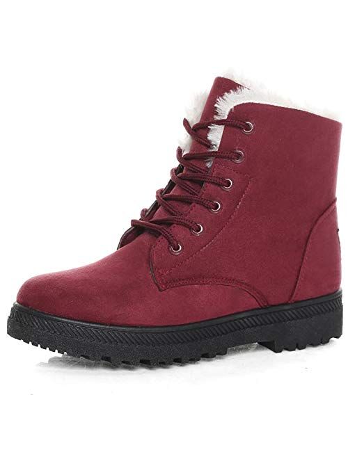 Susanny Suede Flat Platform Sneaker Shoes Plus Velvet Winter Women's Lace Up Cotton Snow Boots