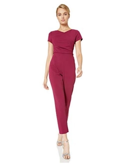 Women's Knit Crepe Cowl Neck Jumpsuit