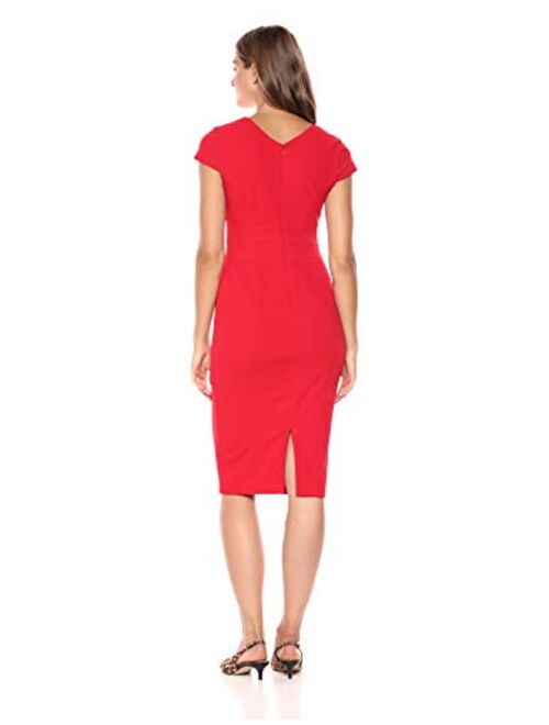 Donna Morgan Women's Cap Sleeve Stretch Crepe Sheath Dress