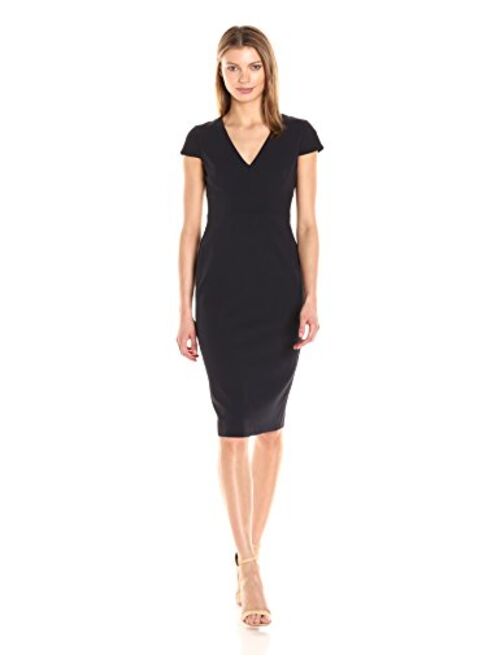 Donna Morgan Women's Cap Sleeve Stretch Crepe Sheath Dress