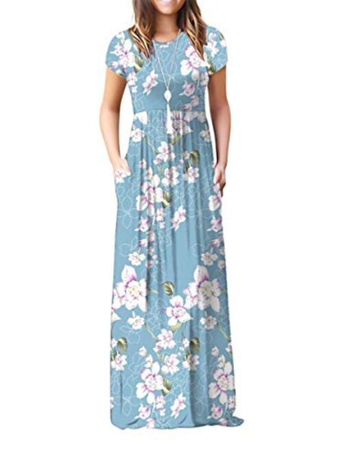 GRECERELLE Women's Long Sleeve Loose Plain Maxi Dresses Casual Long Dresses with Pockets