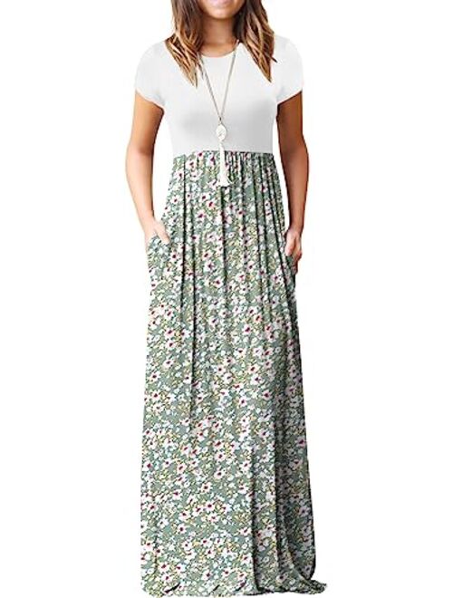 GRECERELLE Women's Long Sleeve Loose Plain Maxi Dresses Casual Long Dresses with Pockets