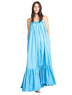 Tov Elegance A-Line Spaghetti Strap Flowy Maxi Rideau Dress