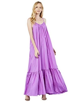 Tov Elegance A-Line Spaghetti Strap Flowy Maxi Rideau Dress