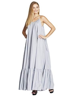 Tov Elegance A-Line Spaghetti Strap Flowy Maxi Rideau Dress