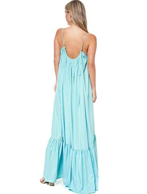 Tov Elegance A-Line Spaghetti Strap Flowy Maxi Rideau Dress