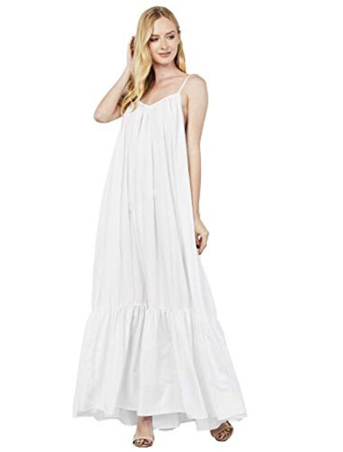 Tov Elegance A-Line Spaghetti Strap Flowy Maxi Rideau Dress