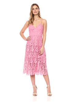 Women's Chemical Lace Spaghetti Strap Midi Dress