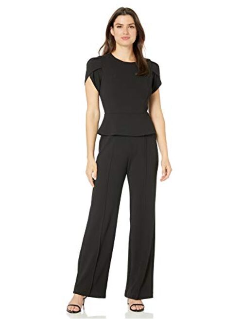 Donna Morgan Women's Peplum Wide Leg Jumpsuit