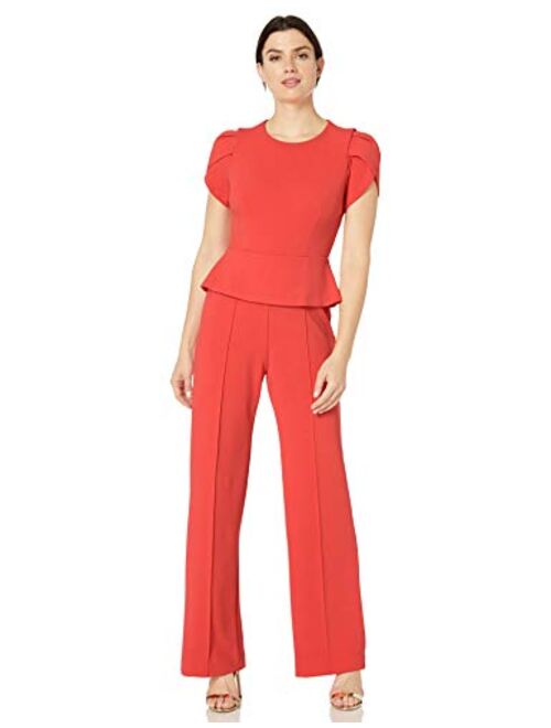 Donna Morgan Women's Peplum Wide Leg Jumpsuit