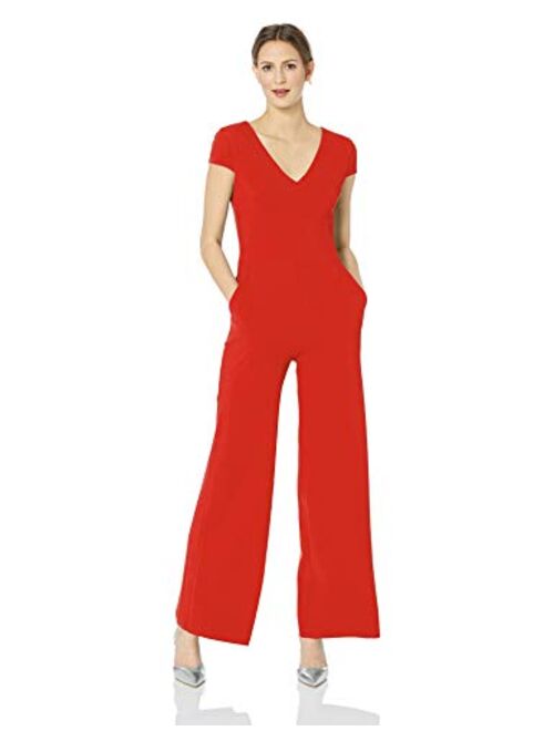 Donna Morgan Women's Cap Sleeve V-Neck Jumpsuit