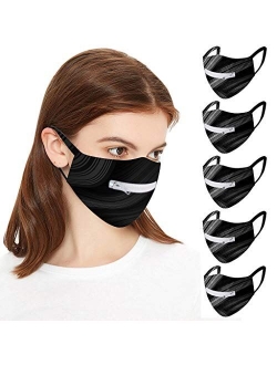 Washable Reusable Face Cover with with Zipper for Drinking, Mouth Cover Balaclavas for Bike Cycling