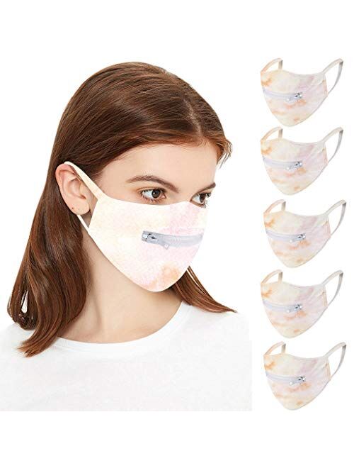 Washable Reusable Face Cover with with Zipper for Drinking, Mouth Cover Balaclavas for Bike Cycling