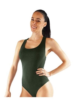 Women's Bodysuit Casual Leotards Sexy Sleeveless Race Back Romper with Snap Crotch