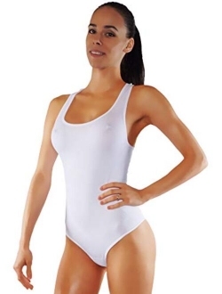 Women's Bodysuit Casual Leotards Sexy Sleeveless Race Back Romper with Snap Crotch