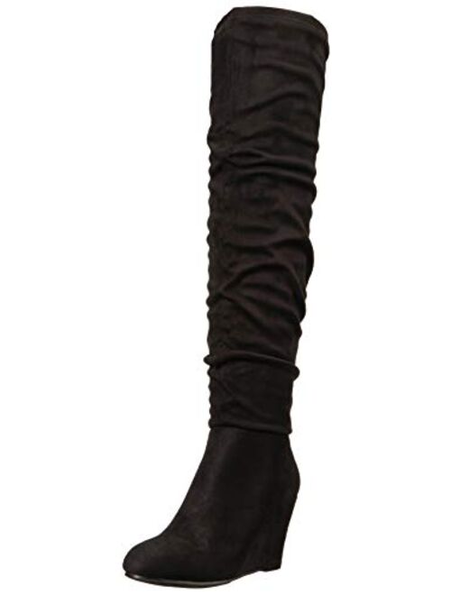 Chinese Laundry Suede High Heel Wedges Over The Knee Boot