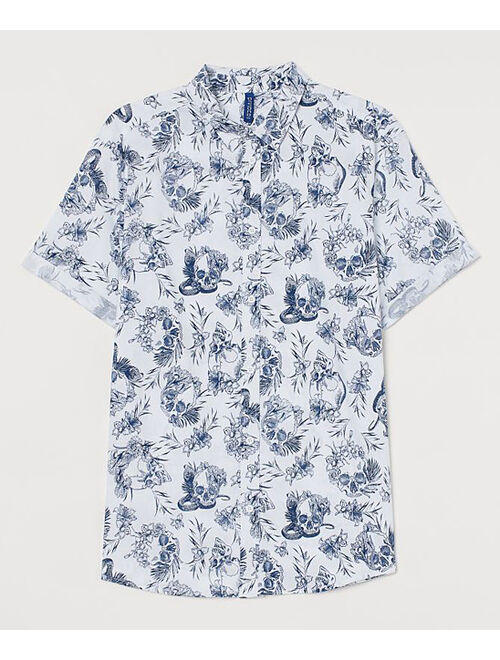 H&M Apparel | White Light Skulls Jack Button-Up - Men