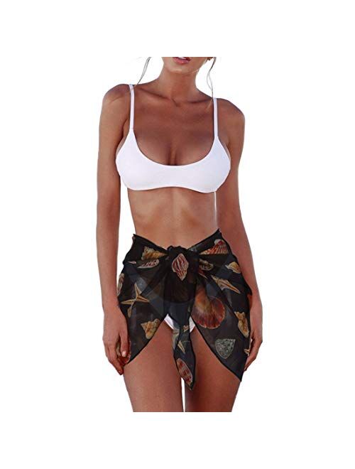 Ypser Women's Chiffon Swimwear Bikini Cover Ups Sarong Swimsuit Wrap Beach Maxi Skirt