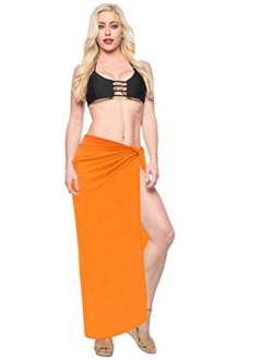 LA LEELA Womens One Size Swimwear Pareo Sarong Bikini Coverups Wrap Embroidered