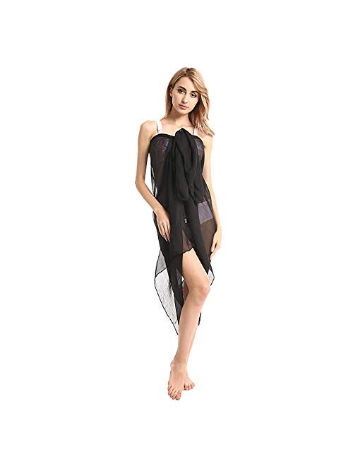 Parnawell Pareo Beach Wrap - Pareo Beach- Soft Swimsuit for Women - Soft Scarf - 55 x 72 inc Black Sarong Cover Turk Swimwear Coverups