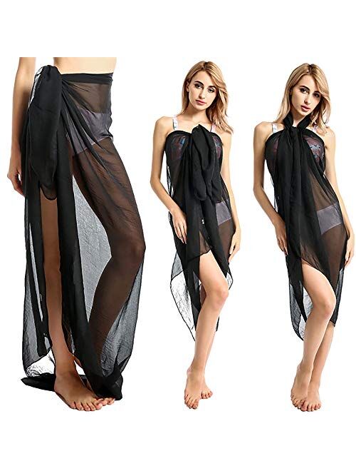 Parnawell Pareo Beach Wrap - Pareo Beach- Soft Swimsuit for Women - Soft Scarf - 55 x 72 inc Black Sarong Cover Turk Swimwear Coverups