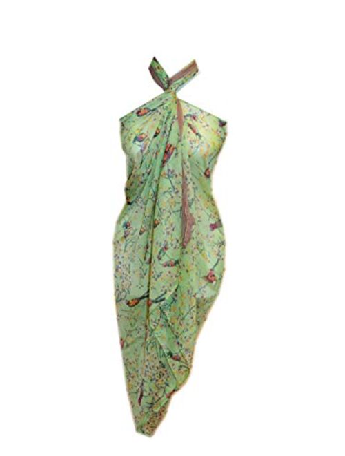 Scarf_tradinginc Floral Dragonfly Bird Pareo Sarong Swimsuite Cover up